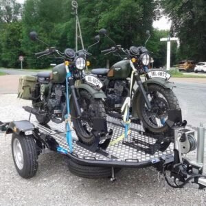 Remorque porte-moto abaissable et pliable 2 motos Cochet noir
