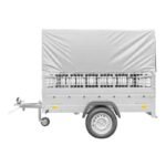 Remorque pour permis B Garden Trailer 201 KIPP 500 kg 200 x 125 cm [avec rehausses grillagées, bâche haute, arceau et roue jockey]