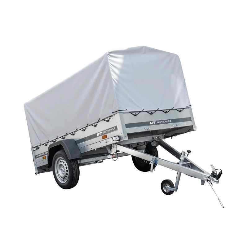Remorque routière Garden Trailer 230 KIPP avec bâche haute, arceau et roue jockey 230x125
