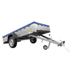 Remorque 1 essieu Garden Trailer 264 KIPP avec bâche bleue-roue de support et châssis H-0 de la série de modèles