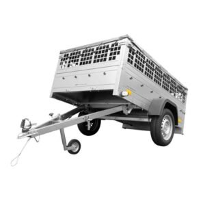 Remorque basculante UNITRAILER 200x125 avec bâche plate, ridelles grillagées et roue jockey - Garden Trailer 201 KIPP