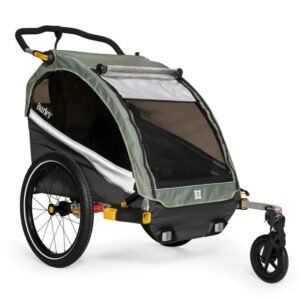 Remorque velo pour bebe​ Burley pour 1-2 Enfants - sage green/charcoal