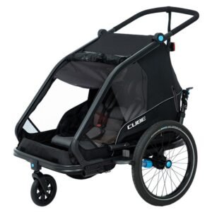 CUBE Double CMPT Kinder Remorque Vélo Enfants - noir