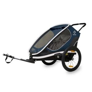 Remorque velo enfant 2 places Hamax Outback - navy / white