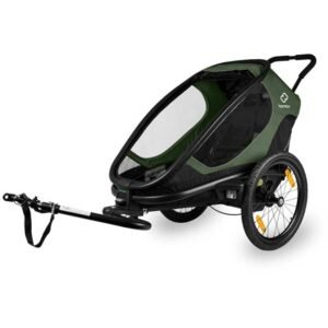 Remorque à vélo pas cher ​Hamax Outback One 1 Enfant - vert / noir