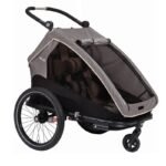 Remorque poussette vélo​ XLC DUO S - gris/beige/anthracite