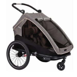 XLC DUO S Remorque Vélo Enfants - gris/beige/anthracite