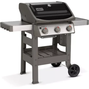 Barbecue gaz WEBER Spirit II E-310 noir grill e et plancha 3 bruleurs sur chariot, 60x44 cm
