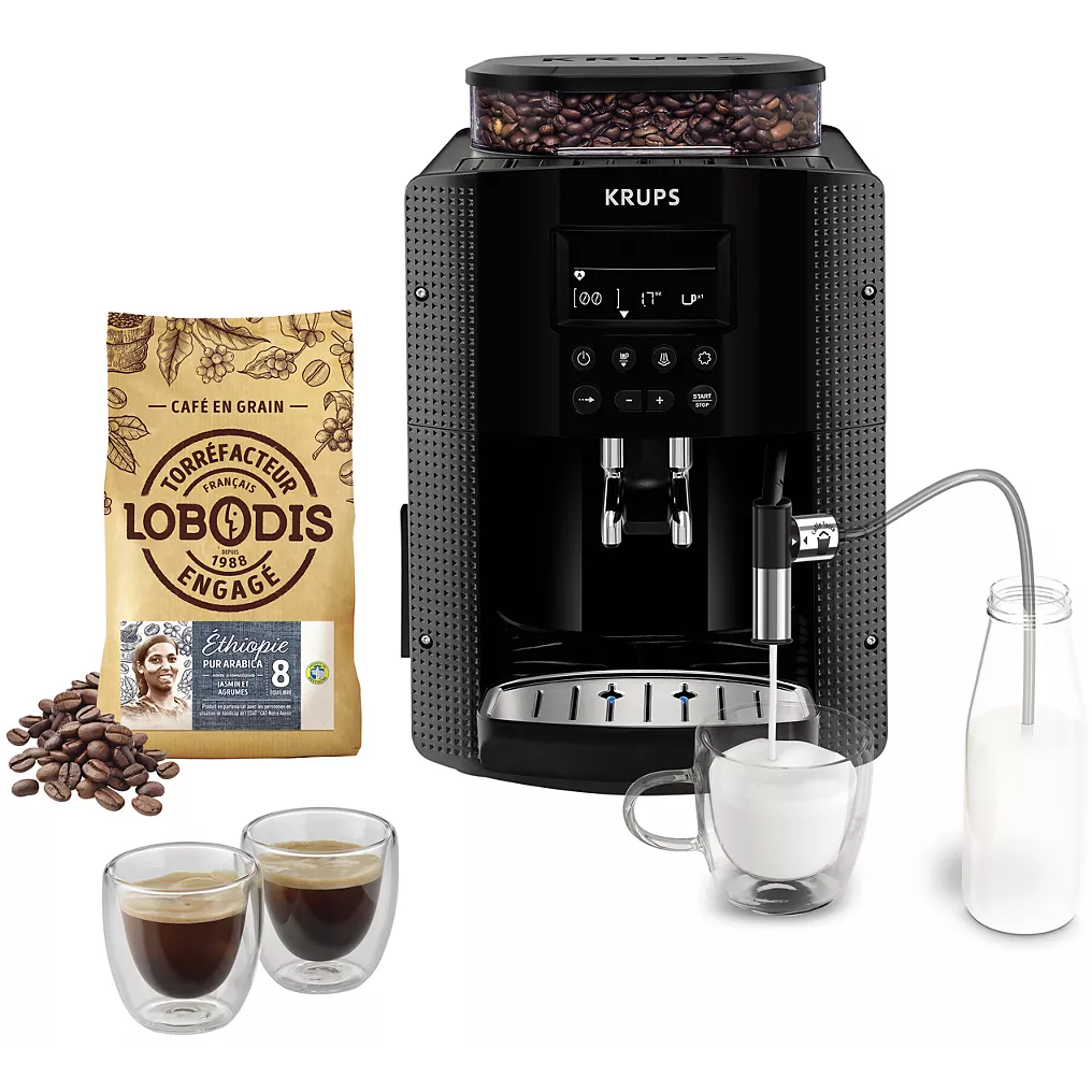 Expresso Broyeur KRUPS pack EA8168F2 + 500g café en grains