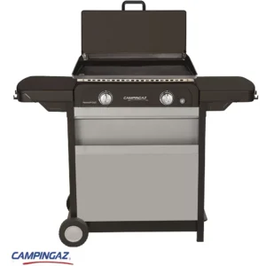 Plancha gaz CAMPINGAZ BLUE FLAME EXLD 2 brûleurs sur chariot, 60x40 cm