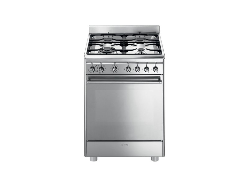 Cuisinière mixte SMEG CX68MF8 4 foyers Multifonction Vapeur 60 cm